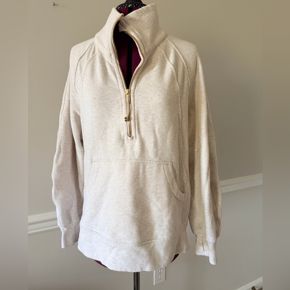 Lululemon Scuba Oversized Half-Zip Sweatshirt XS/S Heathered Bone
